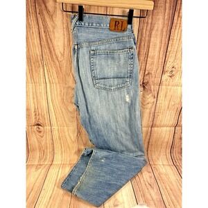 Ralph Lauren Mens‎ Jeans 37(W) x 30(L) Distressed Medium Wash Boot Cut RL Label